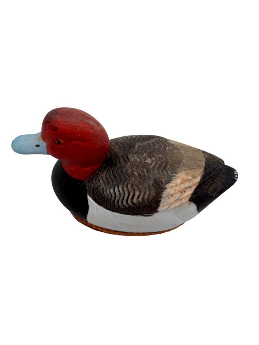 Hand-Painted Duck Decoy Figurine Detailed Markings & Rustic Charm Decor Piece